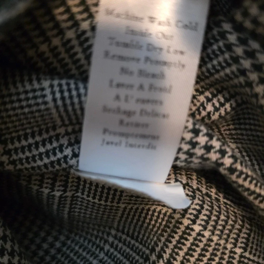 Frank & Eileen relax Button Shirt Women XL Grey Plaid Glen Check Woven in Italy - Picture 10 of 12